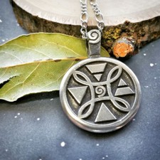 Elemental Blessings Pewter Pendant Necklace Jewelry Earth Fire Water Air