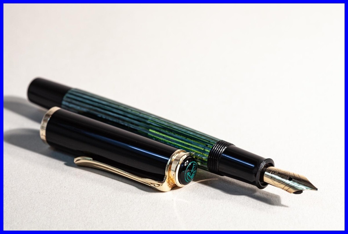 vintage PELIKAN 400 Piston Filler in GREEN STRIPED GOLD with
