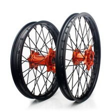 21 18 Noir Jantes roues Moyeu Orange set pour KTM SX XCW SXS SXF EXC XC 125-530