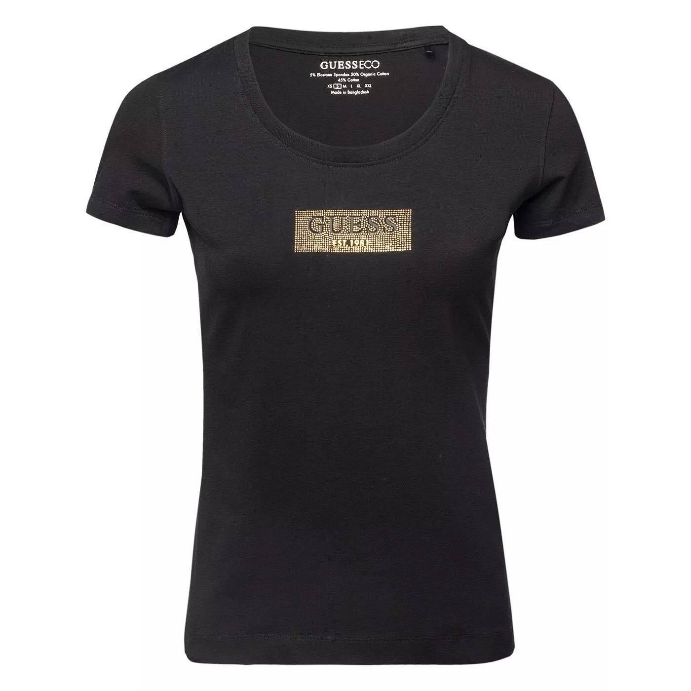 Guess T-shirt Studs Box Nero - Taglia XL Abbigliamento Donna T-shirts