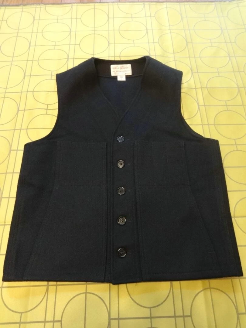 Filson Mackinaw Virgin Wool Vest 2 Sets Black Tm Camo Mens Size M