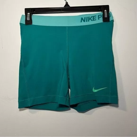 Nike Pro Teal Spandex Biker Shorts Size Medium