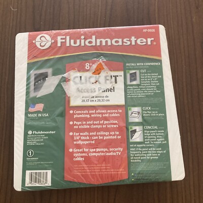 Fluidmaster Click Fit Plastic Access Panel 8  x 8  AP-0808 New Sealed