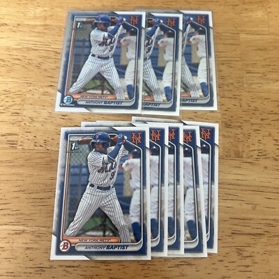 2024 Bowman & Chrome Baseball Anthony Baptist Lot of 8 BCP-141 1st Bowman Mets