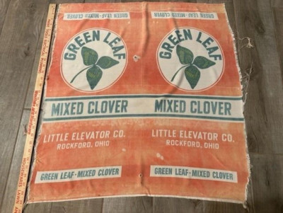 Green Leaf Mixed Clover Bag Little Elevator Co. Rockford, Ohio Bag 26 x 29'' TX1