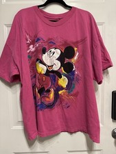 Vintage 1990s Mickey Mouse T Shirt Mens XL Pink Disney Unlimited USA Made
