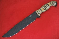 Busse Bushwacker Mistress .195" Black Crinkle INFI Blade, Textured SandStorm G10