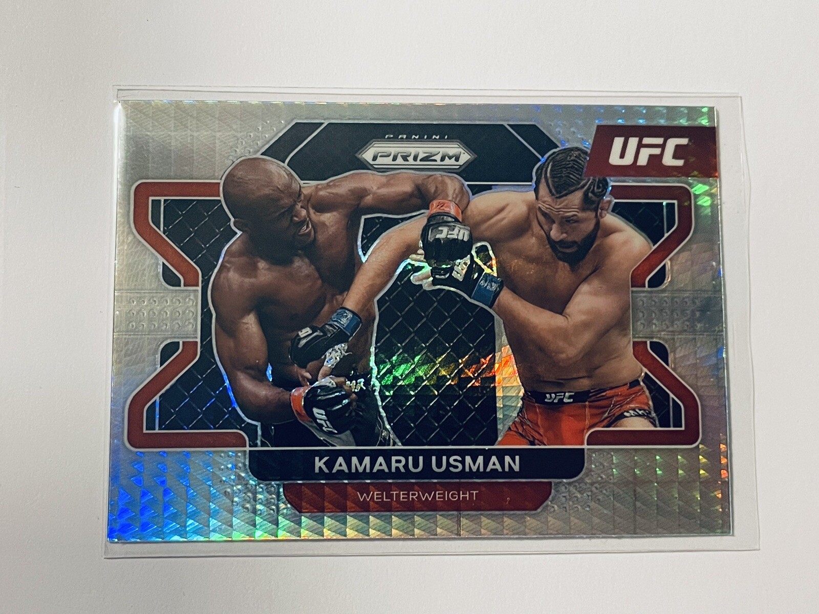 Kamaru Usman UFC 2022 Panini Prizm Hyper Prizm Card #54