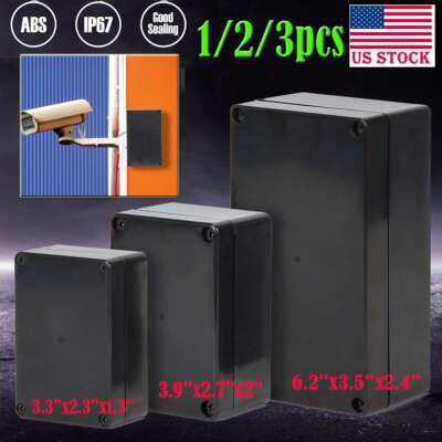 Waterproof Plastic Project Enclosure DIY Electrical Junction Box Dustproof Black