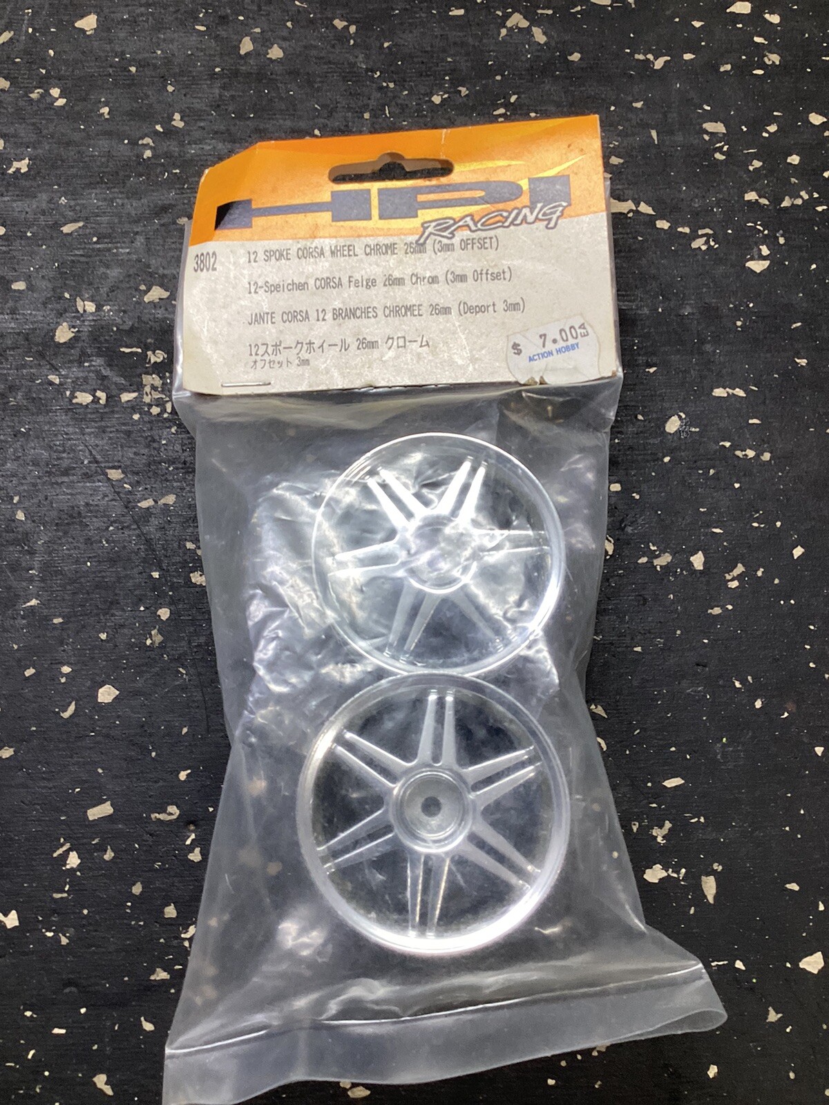 Roue Corsa HPI 3802 - 12 Rayons, 26 Mm Chromée (2 Pièces ?) - Pour Modélisme RC - Neuf Sous Blister