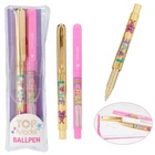 TOPModel Ballpoint Pen Set SELFLOVE Gold Pink Writing Colour Blue Refill Replacement