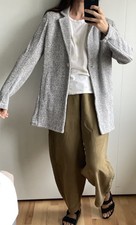 Eileen Fisher Blazer Coat Organic Cotton Waffle Size L 12