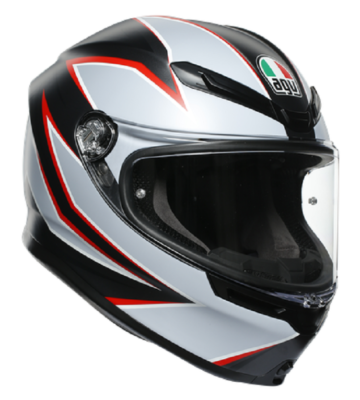 AGV K6 Flash Full Face Helmet Black Matte Gray Red Size MS | eBay