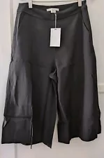 Nwt! ACHRO Women's Wide Leg Culottes Black Size Small Slit On One Leg