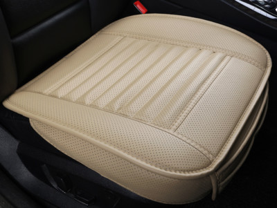 DINKANUR Rear Car Seat Cover Mat - PU Leather With Bamboo Charcoal, Beige, 1 Piece - View #4