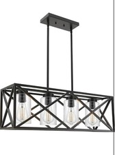 Farmhouse Chandelier Kitchen Island 4-Light Dining Room Light Fixture 30.4