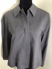 Valerie Stevens Collection Women s Gray Zip Front Blazer Size 10