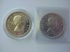 Lot of 2 BU 1953 Canada Silver Dollars