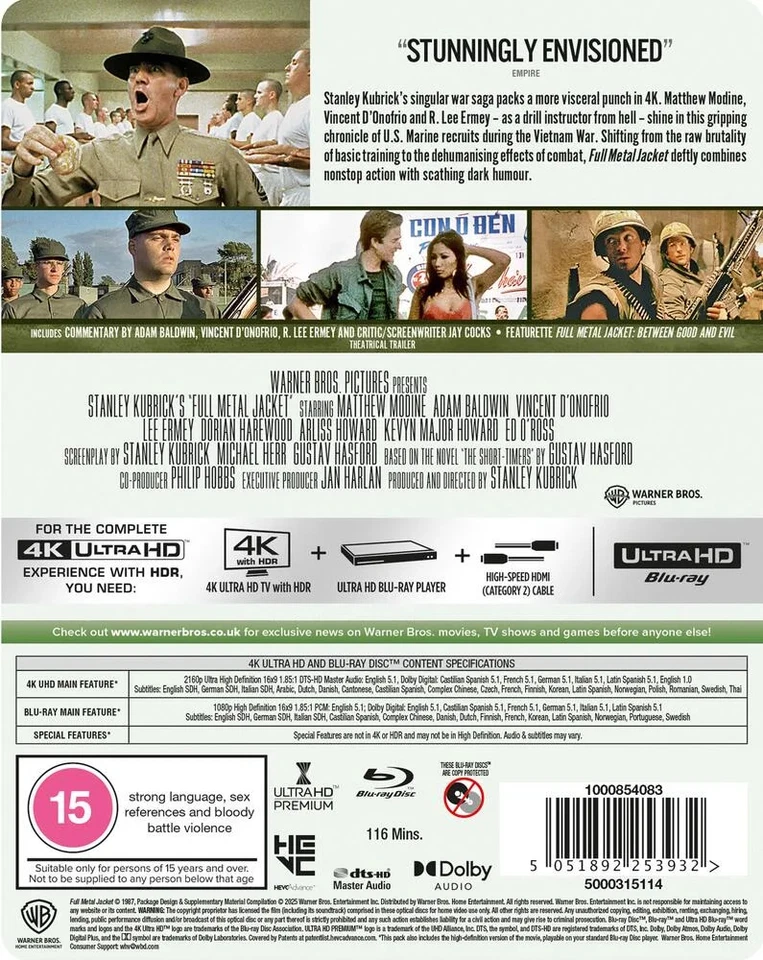 Full Metal Jacket Limited Edition Steelbook 4K Ultra HD + Blu-Ray - Image 3 of 4