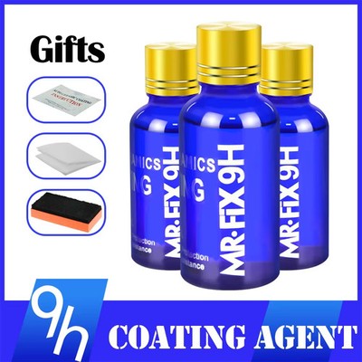 3PCS 9H Car Ceramic Coating Kit Super Hydrophobic Nano Glass Protection Fun Gift