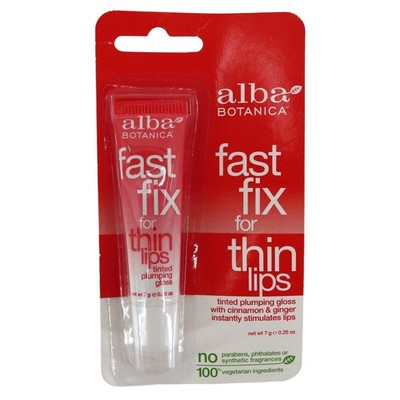 Alba Botanica Fast Fix Thin Lips Tinted Plumping Gloss .25oz 724742007973 NEW