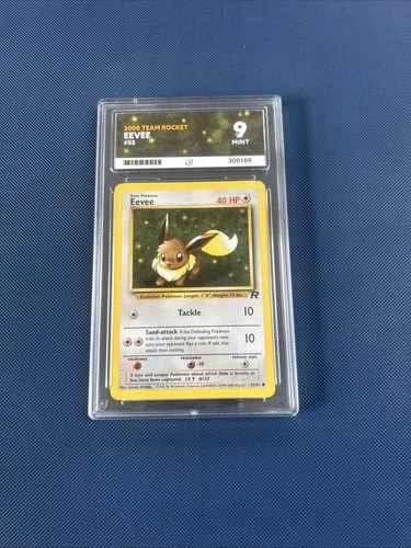 Ace Graded 9 Pokemon TCG Team Rocket Eevee #55 Vintage WOTC
