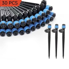 30Pcs Drip Irrigation Emitter 1/4" Garden Drip Watering System 360  Adjustable