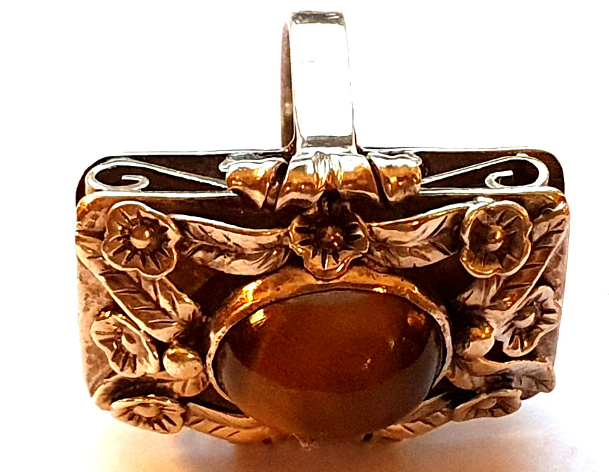 Ring solid silver with tiger's eye handmade RG 59… - image 5