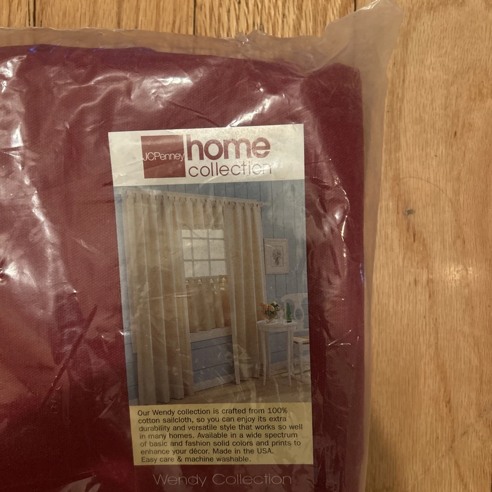 JCPenney Home Collection Wendy Collection Cortinas 48x84 Rojo Granate Vintage Foto 2 de 4