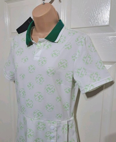 J.Lindeberg Katherine Golf Dress S White Green Logo Print Women's Polo Dress NWT - Picture 7 of 24