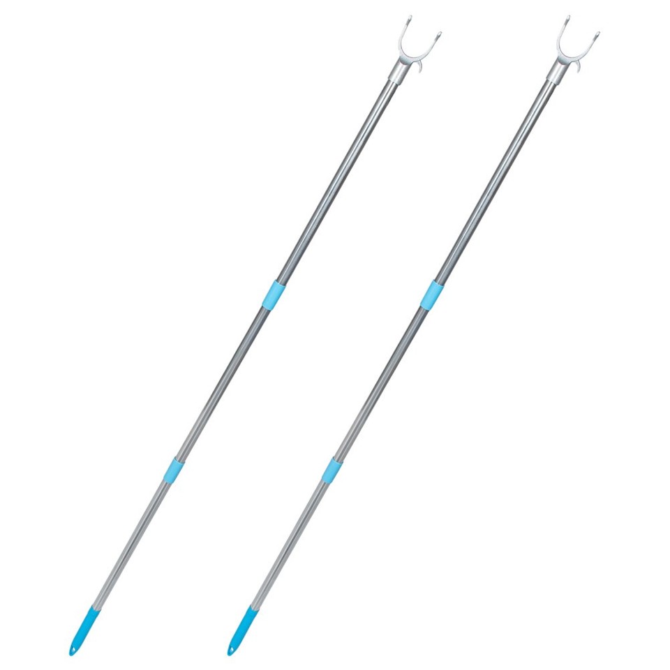 2 PCS Adjustable Clothes Drying Stick Ceiling Clothesline Support Rod ...