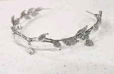 Elf Fairy Tiara Festival Medieval Renaissance Leaf Headdress Crown Silver Toned
