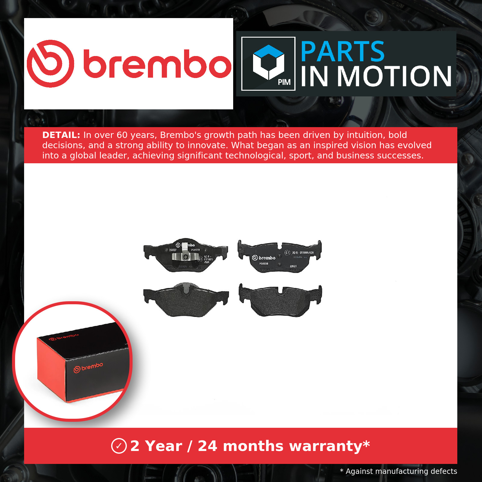 Brake Pads Set fits BMW 323 2.5 Rear 05 to 12 Brembo 34121288891 34121288892 New - Image 28