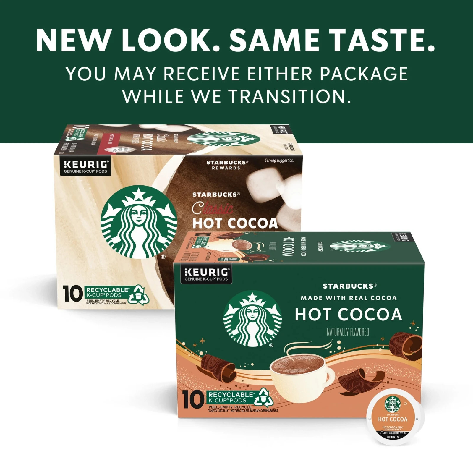 4 Pack Starbucks Coffee K-Cup Pod Naturally Flavor Hot Cocoa Coffee Maker 10 Pod