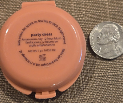 NEW Tarte Amazonian Clay 12-hour blush .035oz Party Dress travel sz see pics