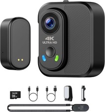 4K Mini Body Camera, Thumb Size POV Cam Action Camera with WiFi, EIS Stabilizati