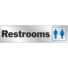 Hy-Ko&trade; 2X8 Restrooms Sign 2" x 8" (10 pcs.)