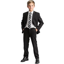 Haggar Boys' 4-Piece Suit Set - Black/White, Size 12