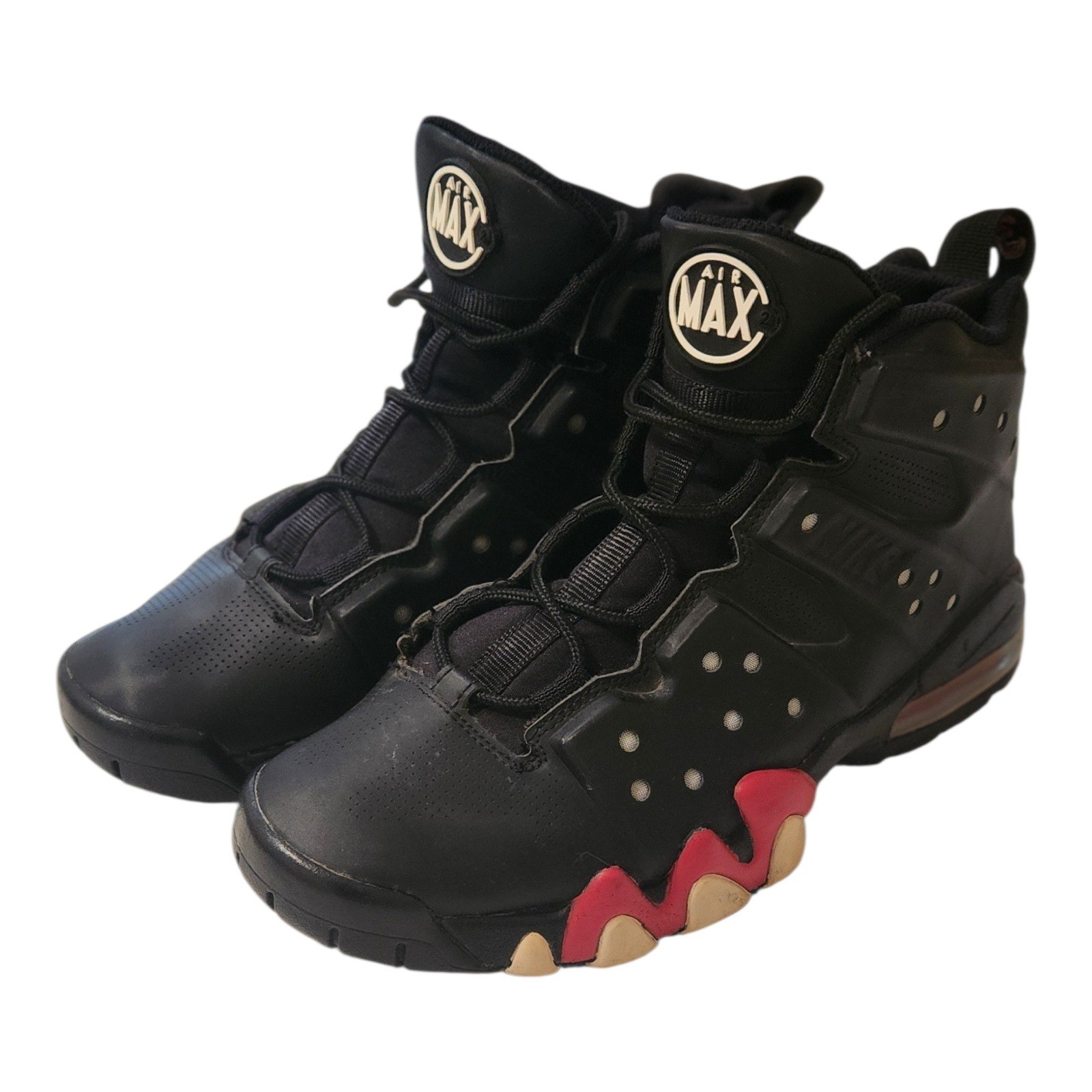 Nike Air Max2 Charles Barkley Black Red Mens Basketball Shoes Size 9 488119-061