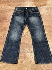 True Religion Jeans Size 36 Men’s Bootcut, Good Pre Owned Embellished Detailed