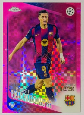 Robert Lewandowski 2025-26 Topps Chrome PINK X-FRACTOR /250 Poland Barca