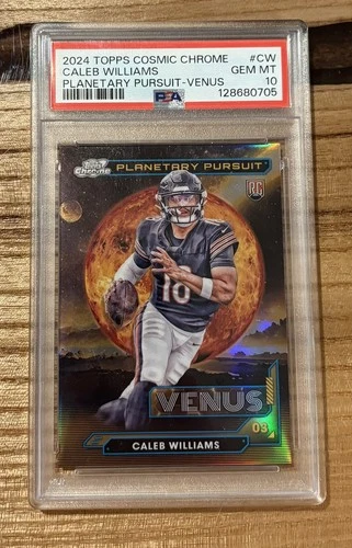 2024 Topps Cosmic Chrome Planetary Pursuit Venus Caleb Williams RC Rookie PSA 10
