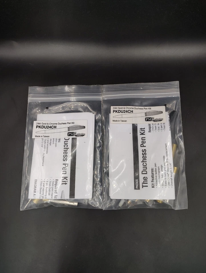 2 x Kits de bolígrafos de duquesa de oro y cromo 24kt para carpintería PSI Foto 3 de 3