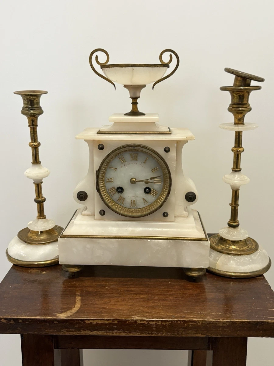 Horloge de cheminée allemande antique Horloge Art déco