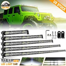 For Utv Atv Truck Ute 1020304050 Single Row Led Light Bar Spot Flood Beam