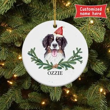 Bernese Mountain Custom Christmas Ornament, Bernese Mountain Dog, Bernese Mou...