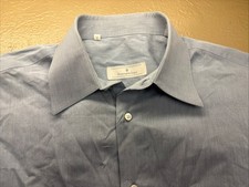 Ermenegildo Zegna Button Up Shirt Sz 41/16 Check Navy White Made in Italy