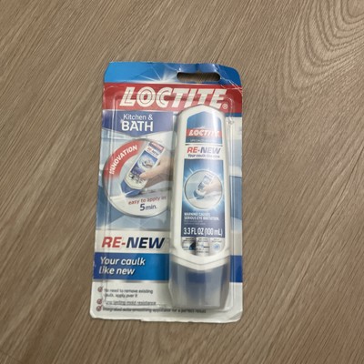 New White Loctite Kitchen & Bath Re-New Caulk 3.3 Oz Tube Silicone Sealant Tube