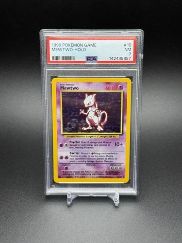 1999 Pokemon Base Mewtwo Holo Rare 10/102 WOTC NEAR MINT PSA 7