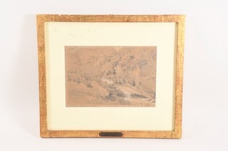 Q19T21 J.J. Ulrich (1798 1877) Attributed Charcoal Drawing Landscape 1824
